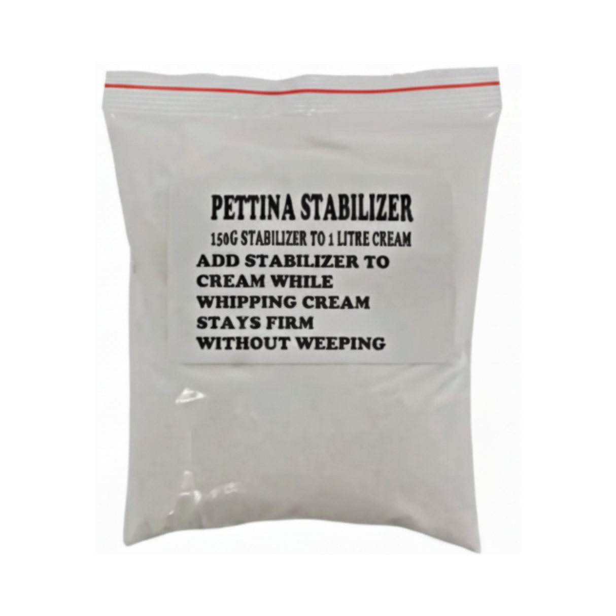 Pettina stabilizer package with text on a white background