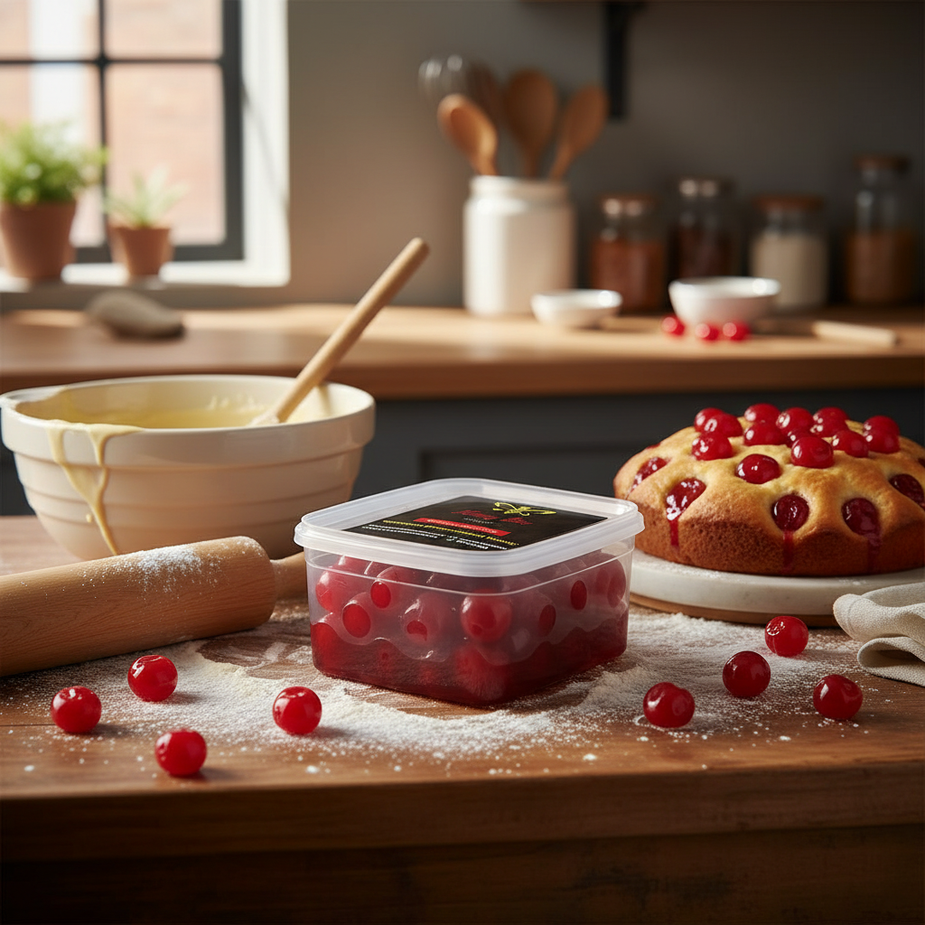 Red Glazed Cherries Fruit Topping - Assorted sizes