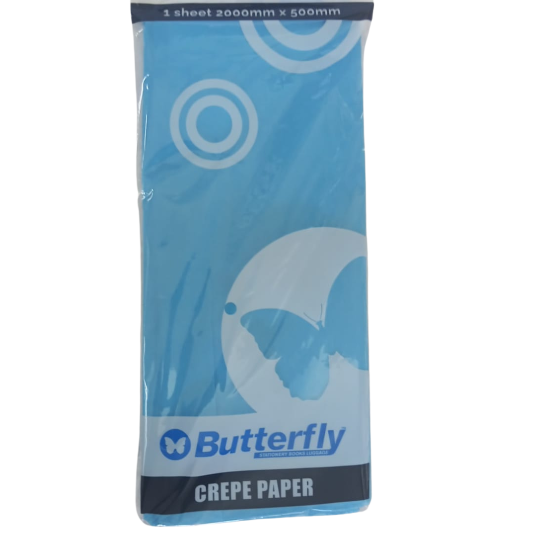 Crepe Paper - Light Blue, 2m x 500mm