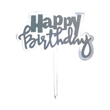 Fancy Happy Birthday Cake Toppers - Plain, Acrylic