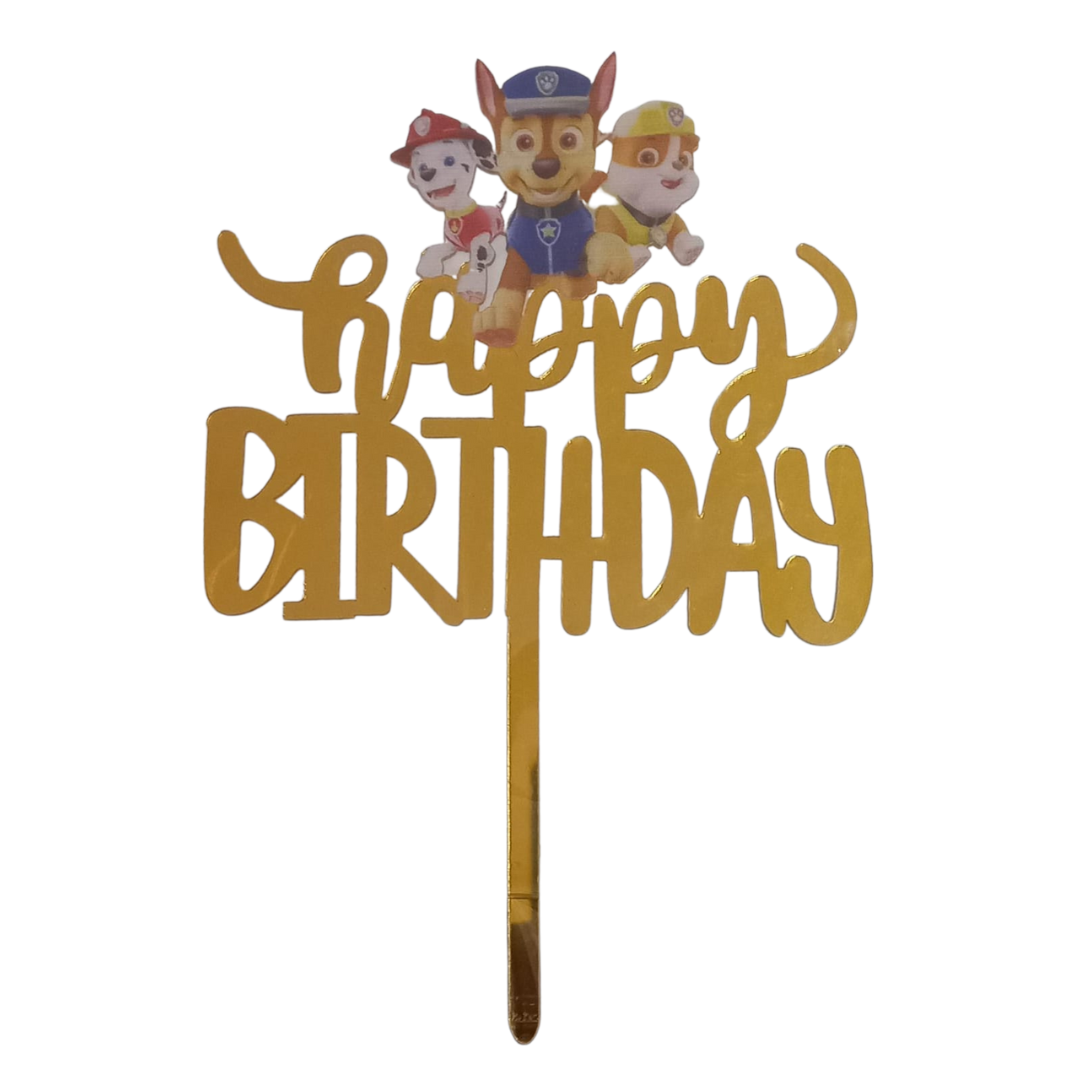 Character Cake toppers - Acrylic, Happy Birthday