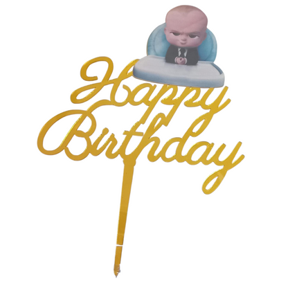 Character Cake toppers - Acrylic, Happy Birthday