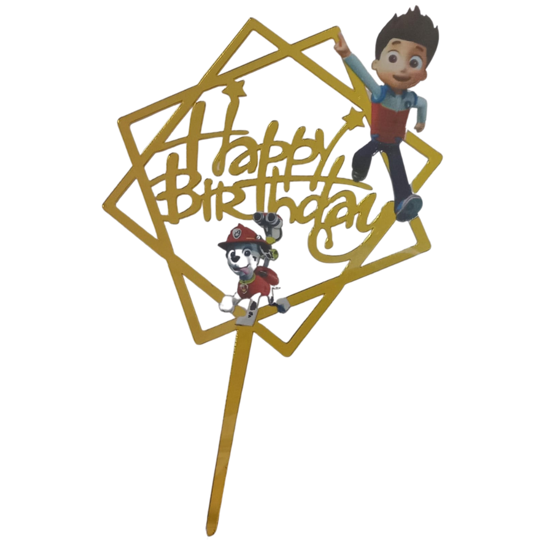 Character Cake toppers - Acrylic, Happy Birthday