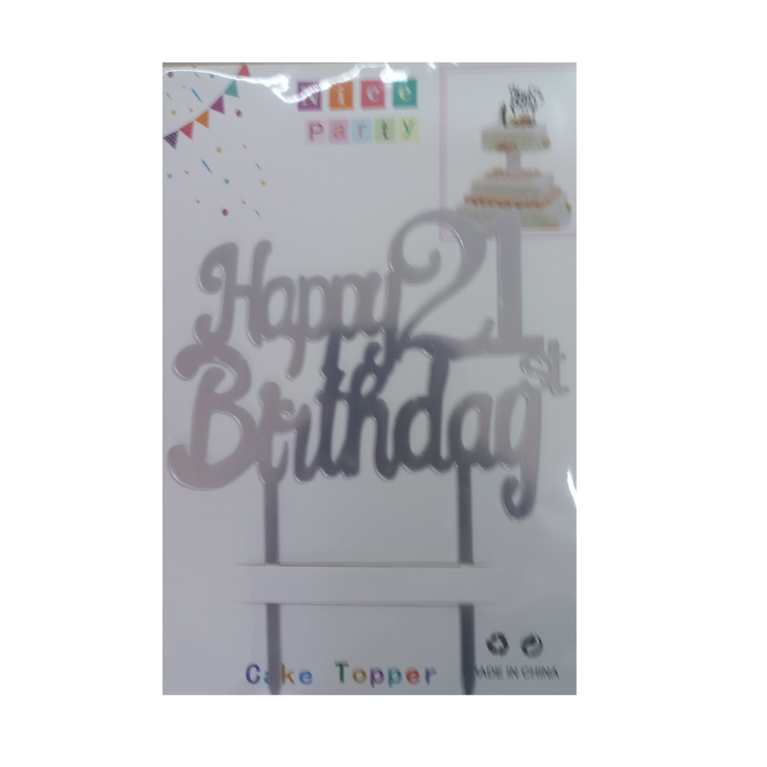 Acrylic Cake Topper Happy Birthday Numbered