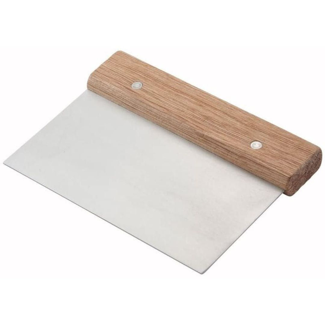 Dough Scraper With Wooden Handle