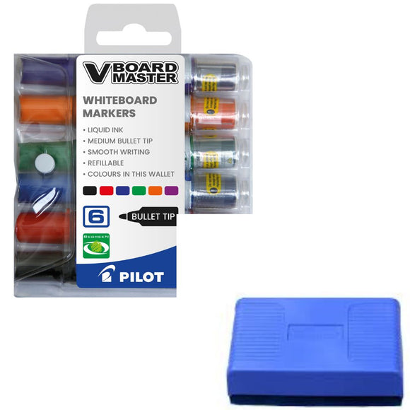 Pilot Whiteboard Marker VBoard Master+ Free Magnetic Duster