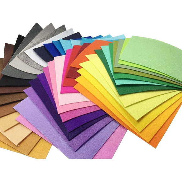 Felt Sheets 20 x 20cm Pack of 12 Assorted Colours