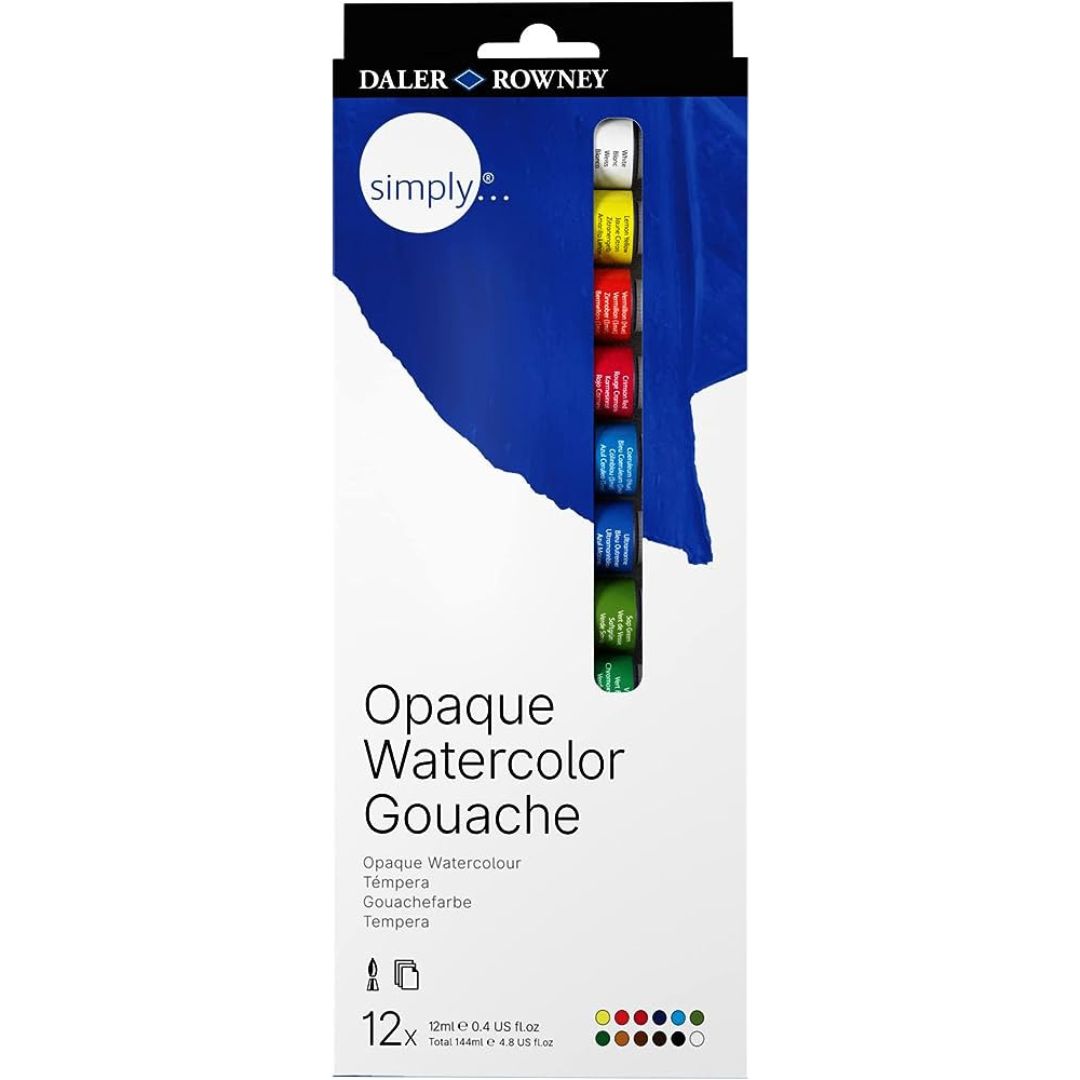 Daler Rowney Opaque Watercolor Gouache 12 x12ml