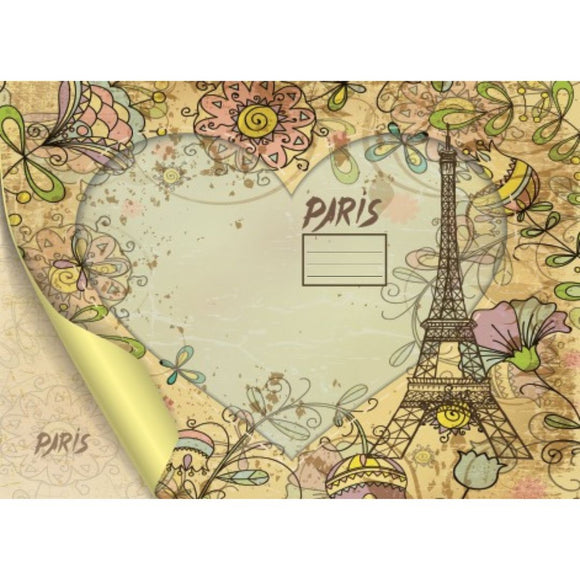A4 Precut Book Covers - Paris Themed Design - Pack of 5