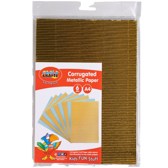Metallic Corrugated Paper Gold 6pc