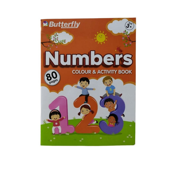 Butterfly Numbers Colour and Activity Book 80 pages