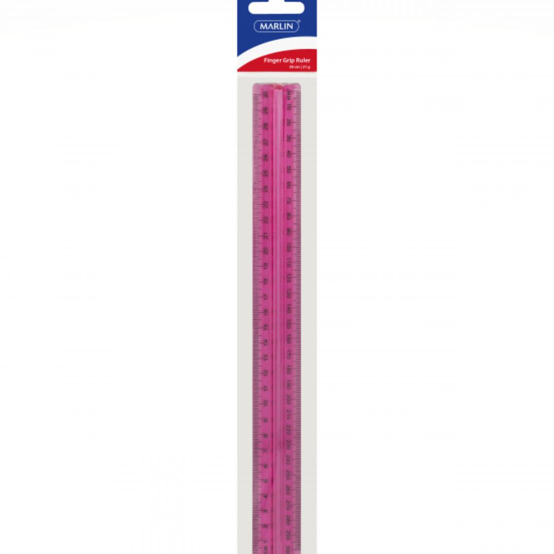 Marlin Finger Grip Ruler Assorted Colours