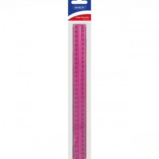 Marlin Finger Grip Ruler Assorted Colours