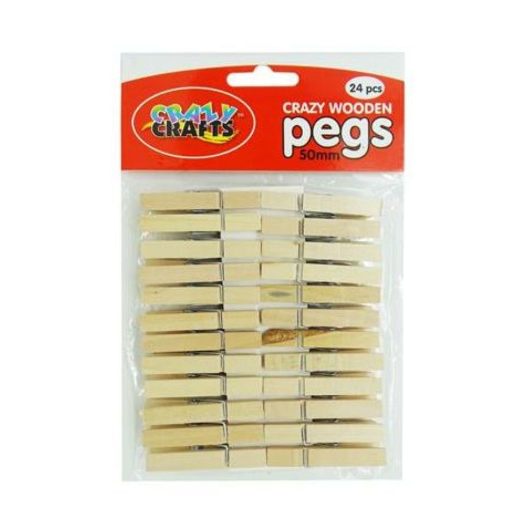 Wooden Pegs Plain 35mm