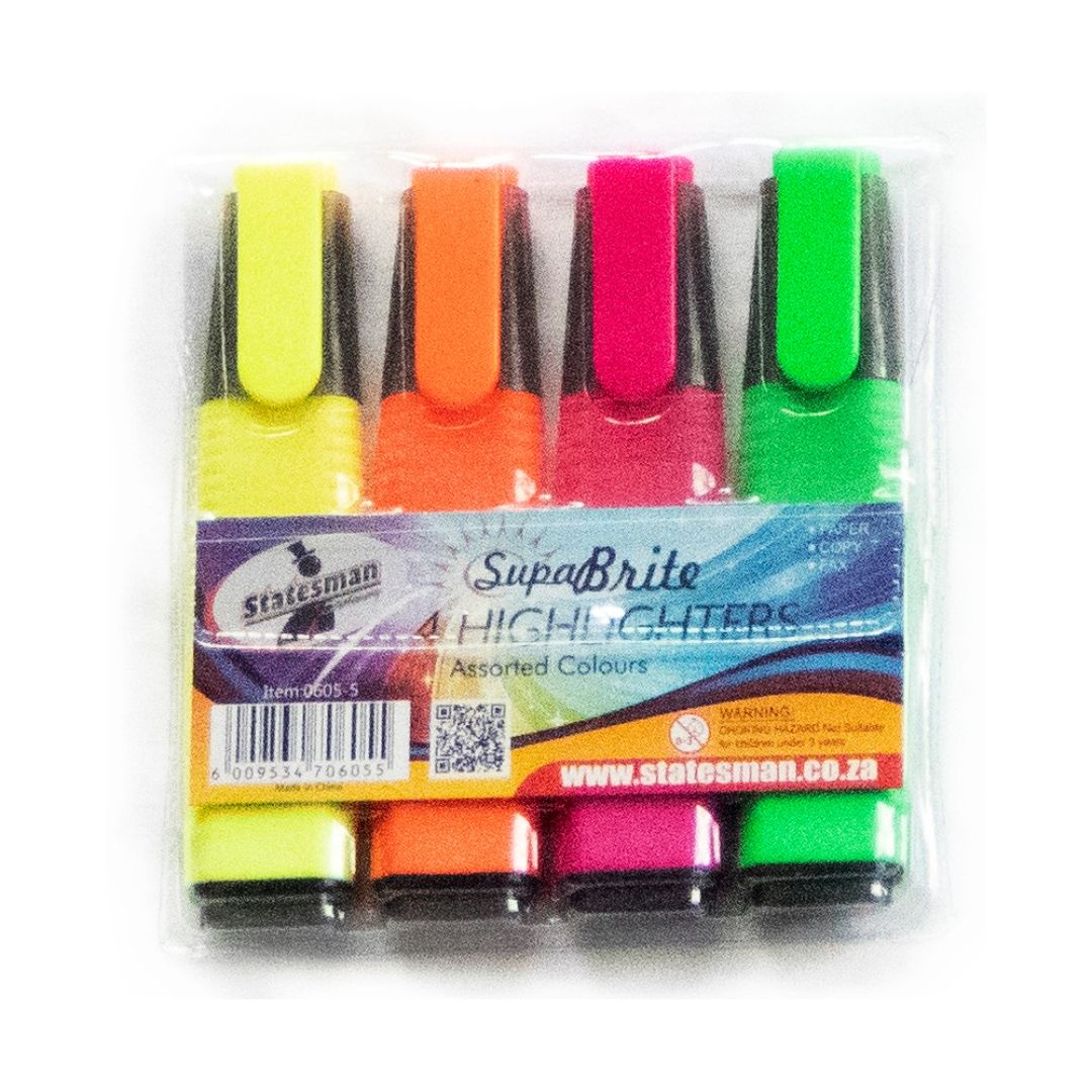 Highlighters Supa Brite Pack of 4