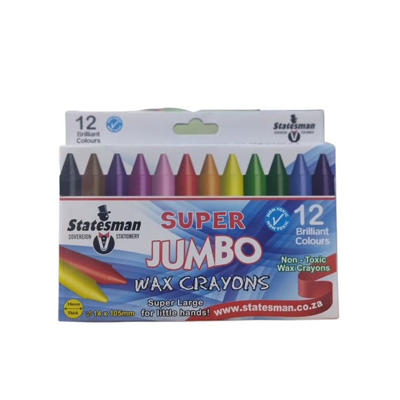 Super Jumbo Wax Crayons Pack of 12