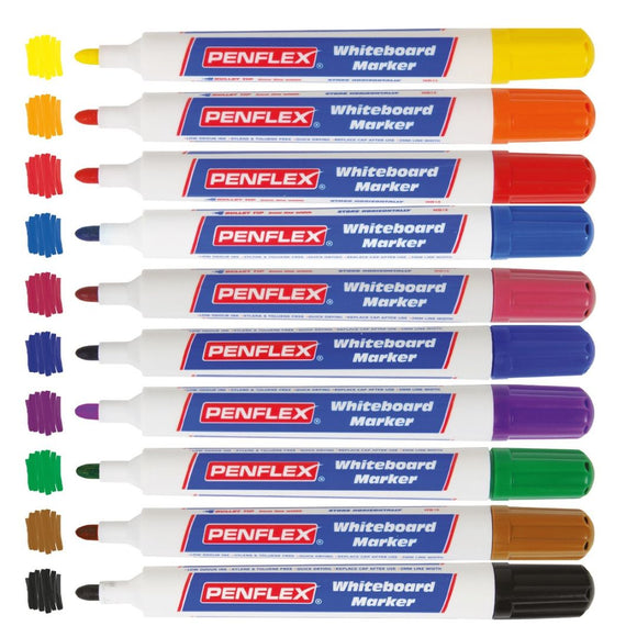 Penflex Whiteboard Markers Assorted Colours.
