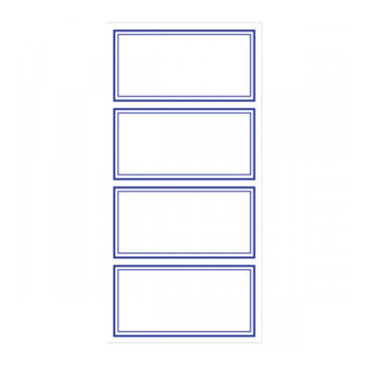 Blue Border Labels.