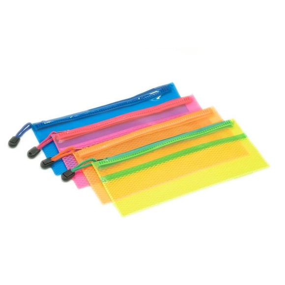 Neon Pencil Cases 30cm Assorted Colours.