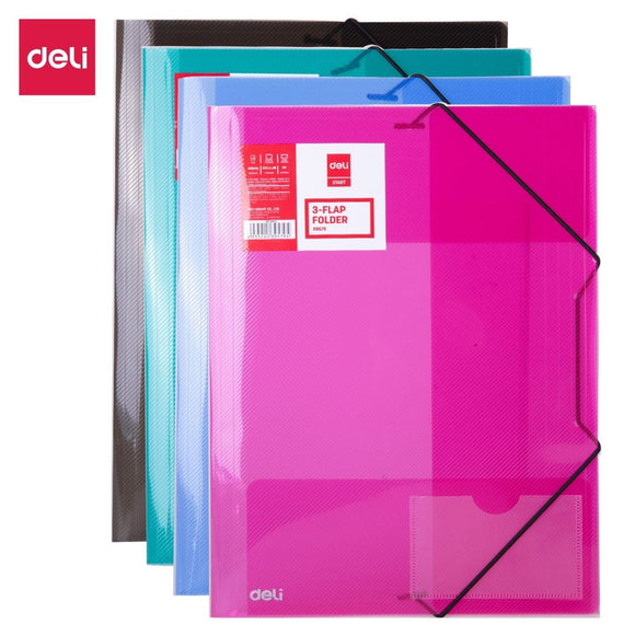 Deli 3 Flap Folder Assorted Colours