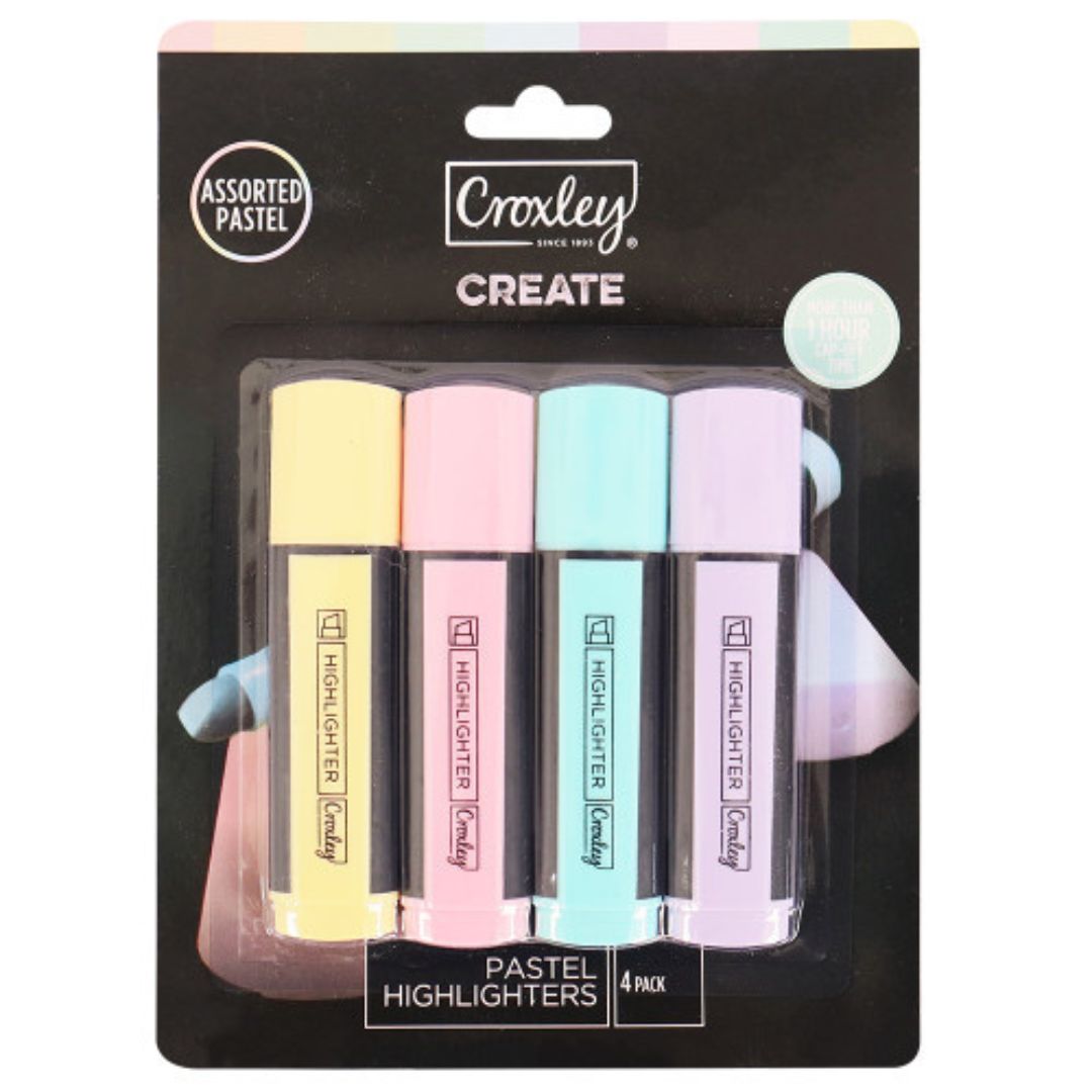 Croxley Pastel Highlighters Pack of 4