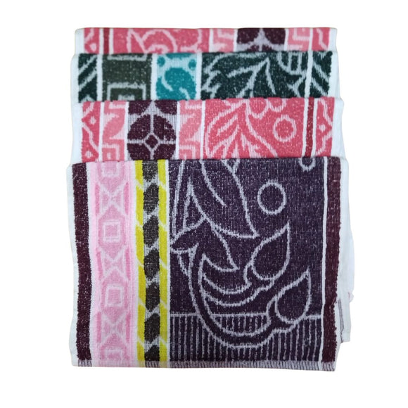 Face Cloths Medium Floral Patterned Assorted Colours