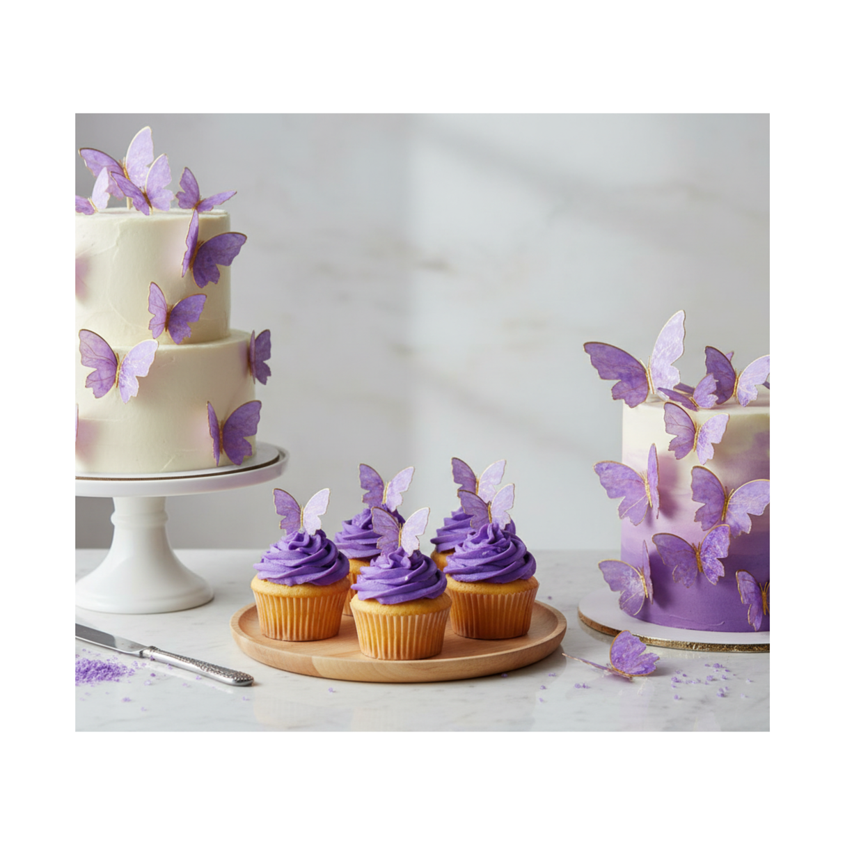 Butterfly Decorations Purple - 10pc