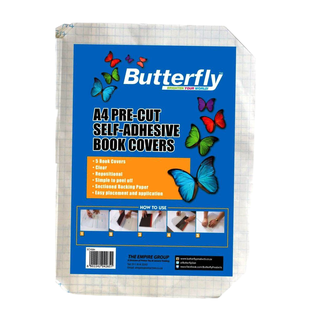 Butterfly A4 Pre-Cut Self Adhesive Book Covers