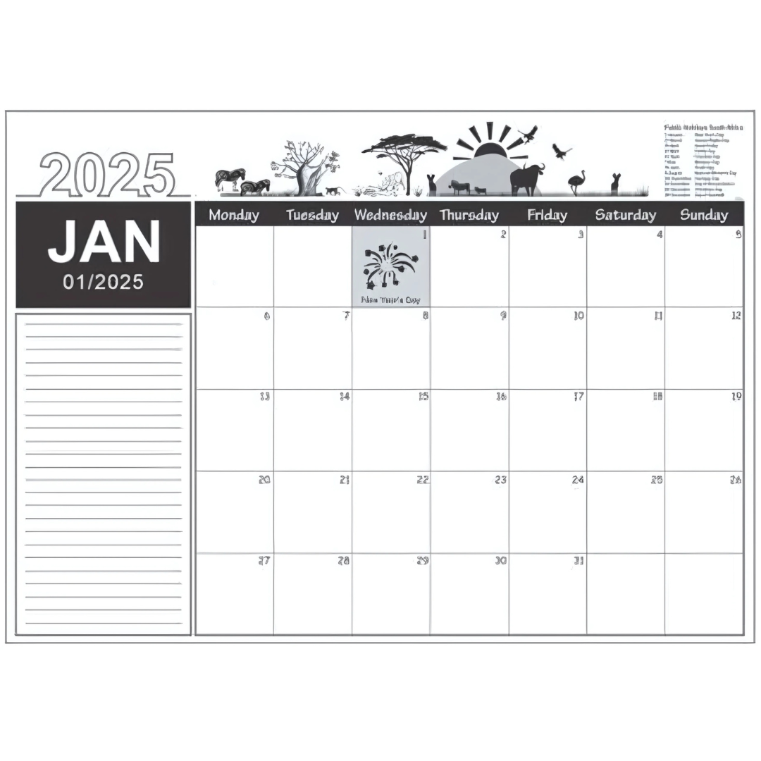 Desk Calendar 2025