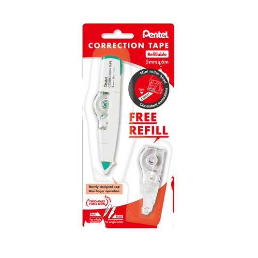 Pentel Correction Tape 5mm X 6m Plus Free Refill