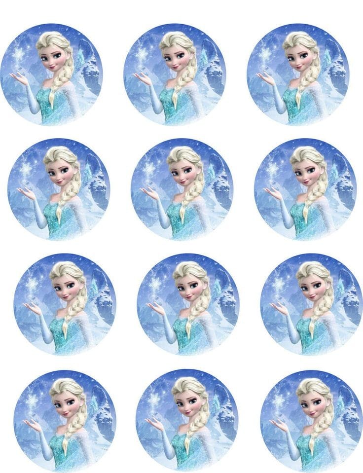 Edible Print - Elsa Cupcakes