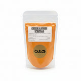 Cheese and onion sprinkle spice seasoning pack for popcorn and chips