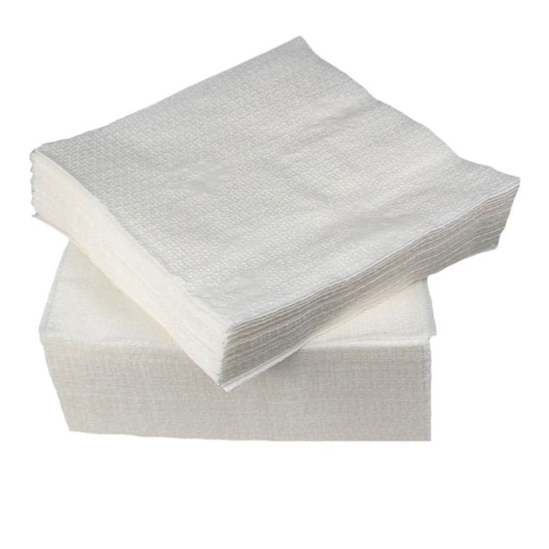 Serviettes - White, 2 ply, 50s