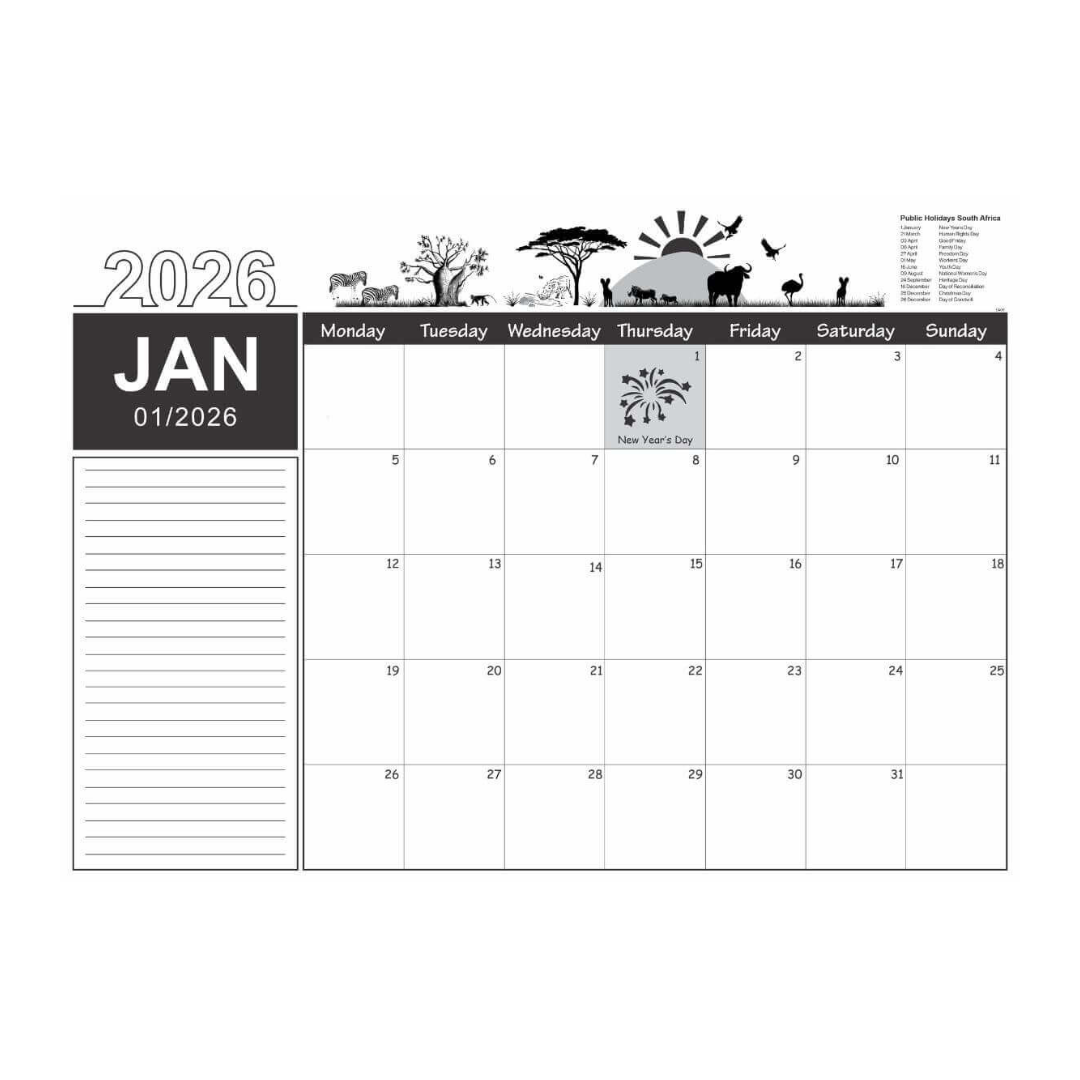 Desk Pad Calendar 2026 - Small