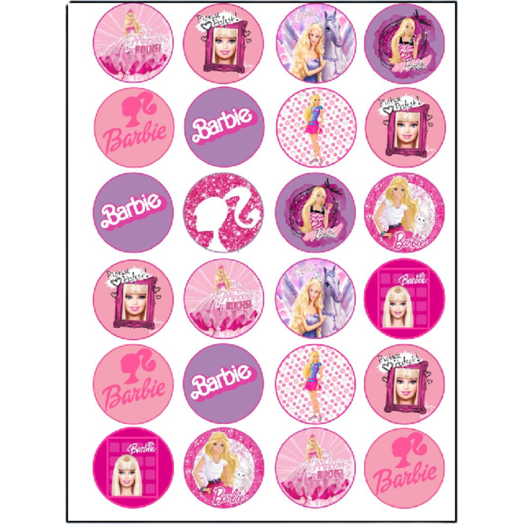 Edible Print - Barbie Cupcakes, 24s