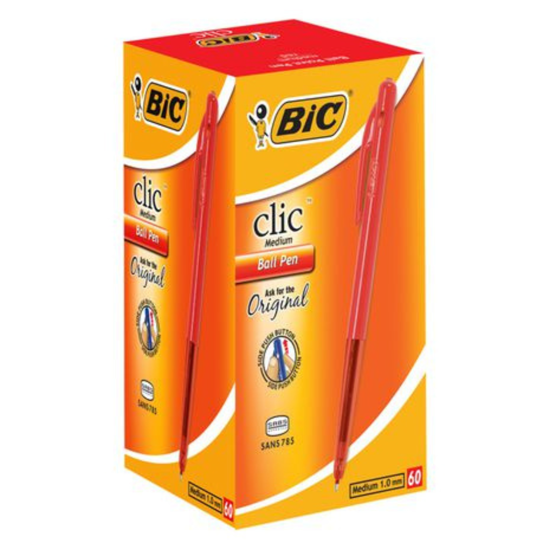 BIC Click Medium Point Pen - Box - Black/ Blue / Red