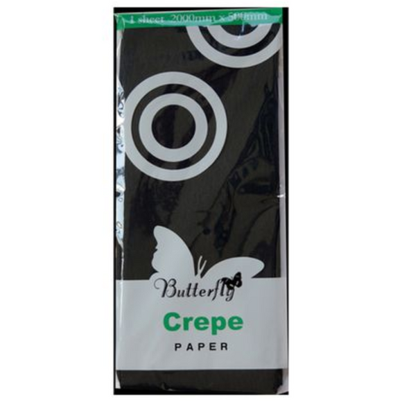 Crepe Paper - Black, 2m x 500mm
