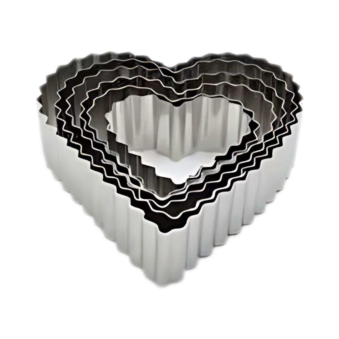 Cookie Cutter Set S/Steel Heart - 5's