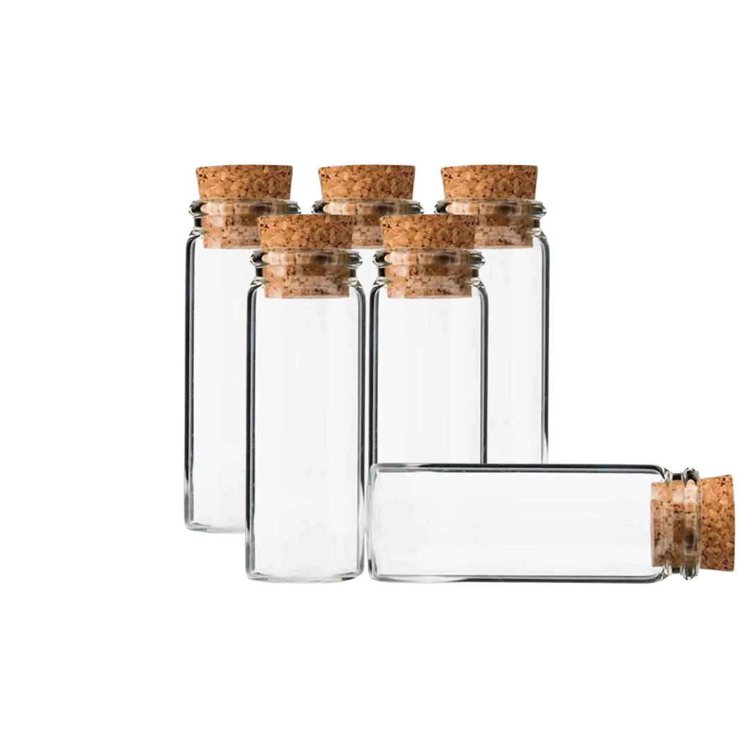 Crazy Craft Mini Storage Bottles - Mini Glass Bottles with Corks, 6pc