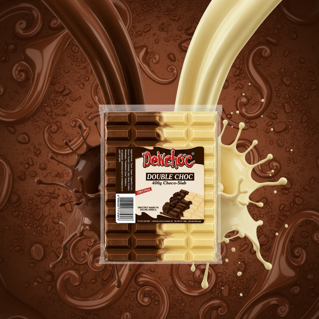 Dewchoc Double Choc Baking Chocolate – Milk & White Chocolate | 400g