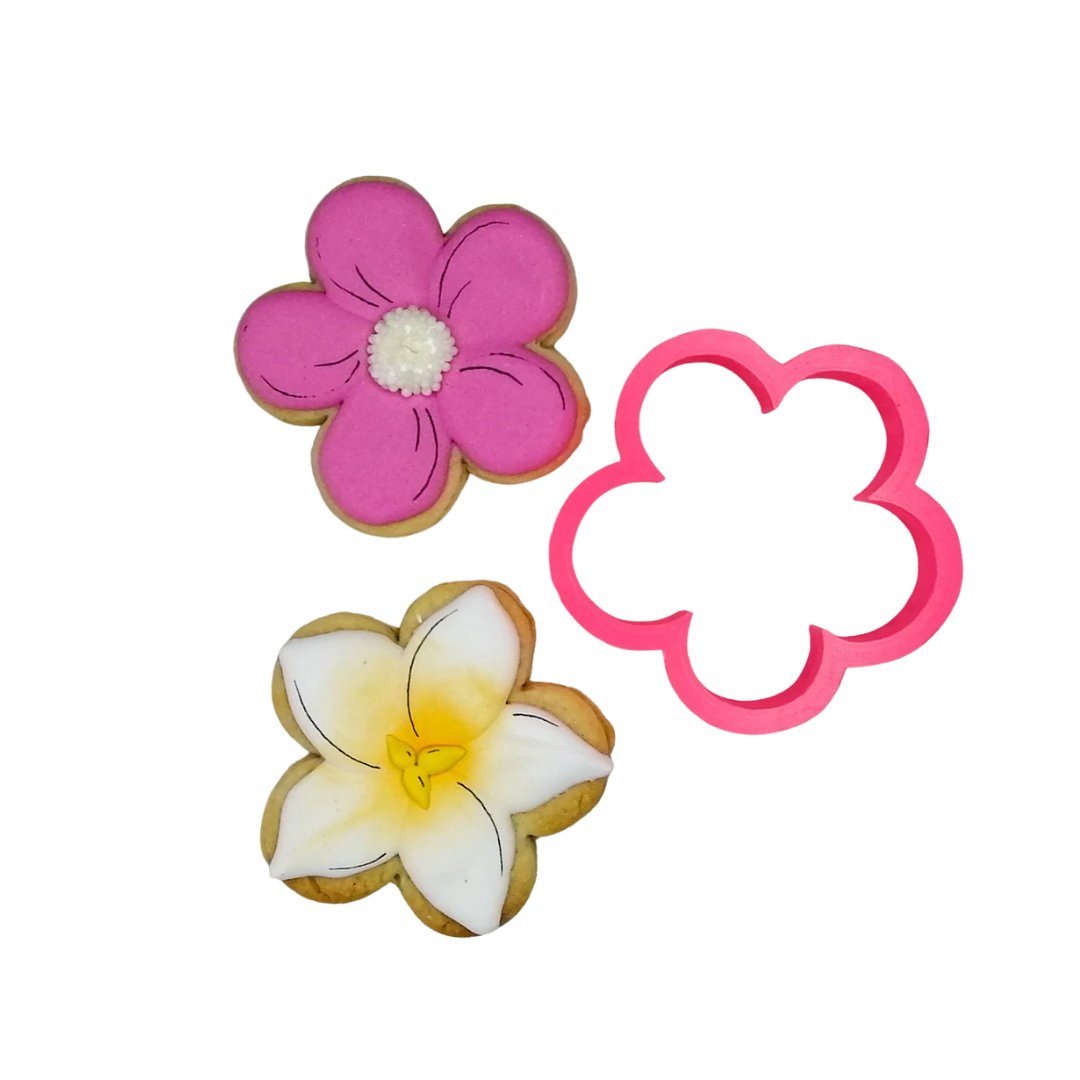 Flower Biscuit Plastic Cutter - 5pc