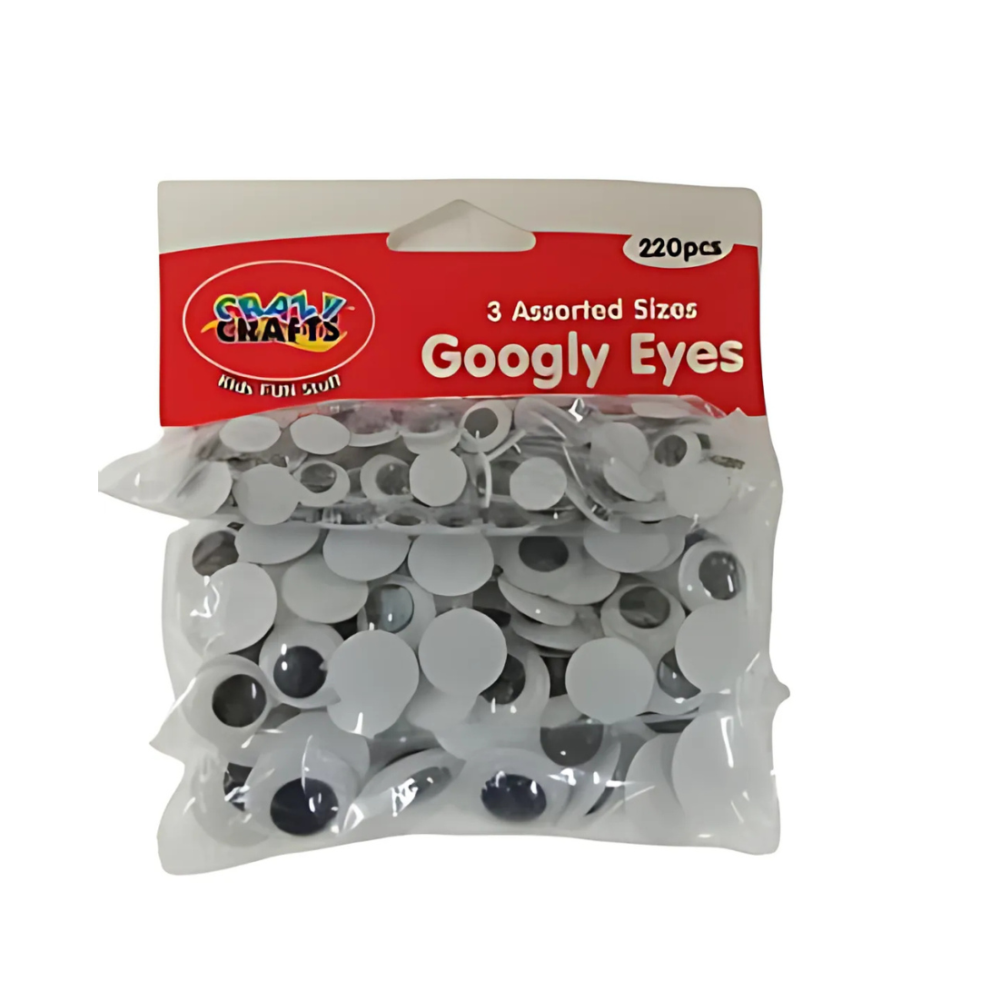 Crazy Craft Googly Eyes – Assorted Sizes (Pack of 3)