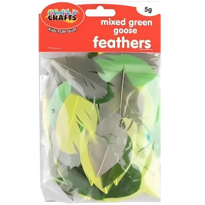 Crazy Crafts Mixed Goose Feathers - Standard, Assorted Colours, 5g