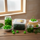 Green Glazed Cherries Fruit Topping - Assorted Sizes
