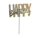 Fancy Happy Birthday Cake Toppers - Plain, Acrylic