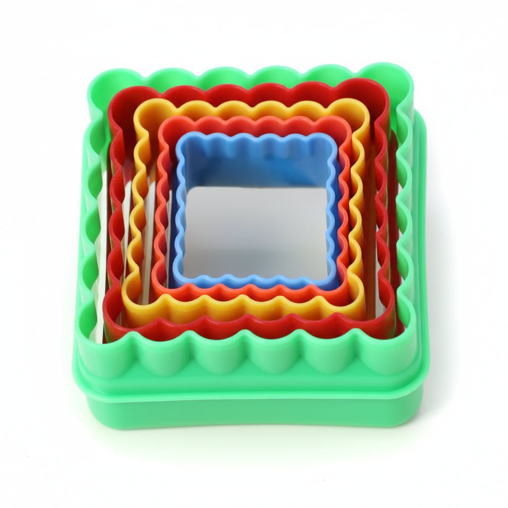 Square Biscuit Plastic Cutter - 5pc