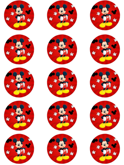 Edible Print - Micky Mouse , Cupcakes -15s