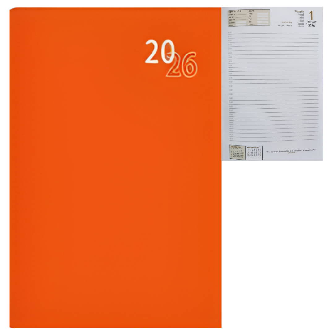 Page A Day Diary 2026 A5/A4 Orange
