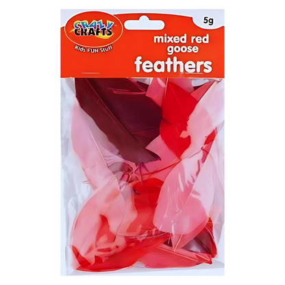 Crazy Crafts Mixed Goose Feathers - Standard, Assorted Colours, 5g