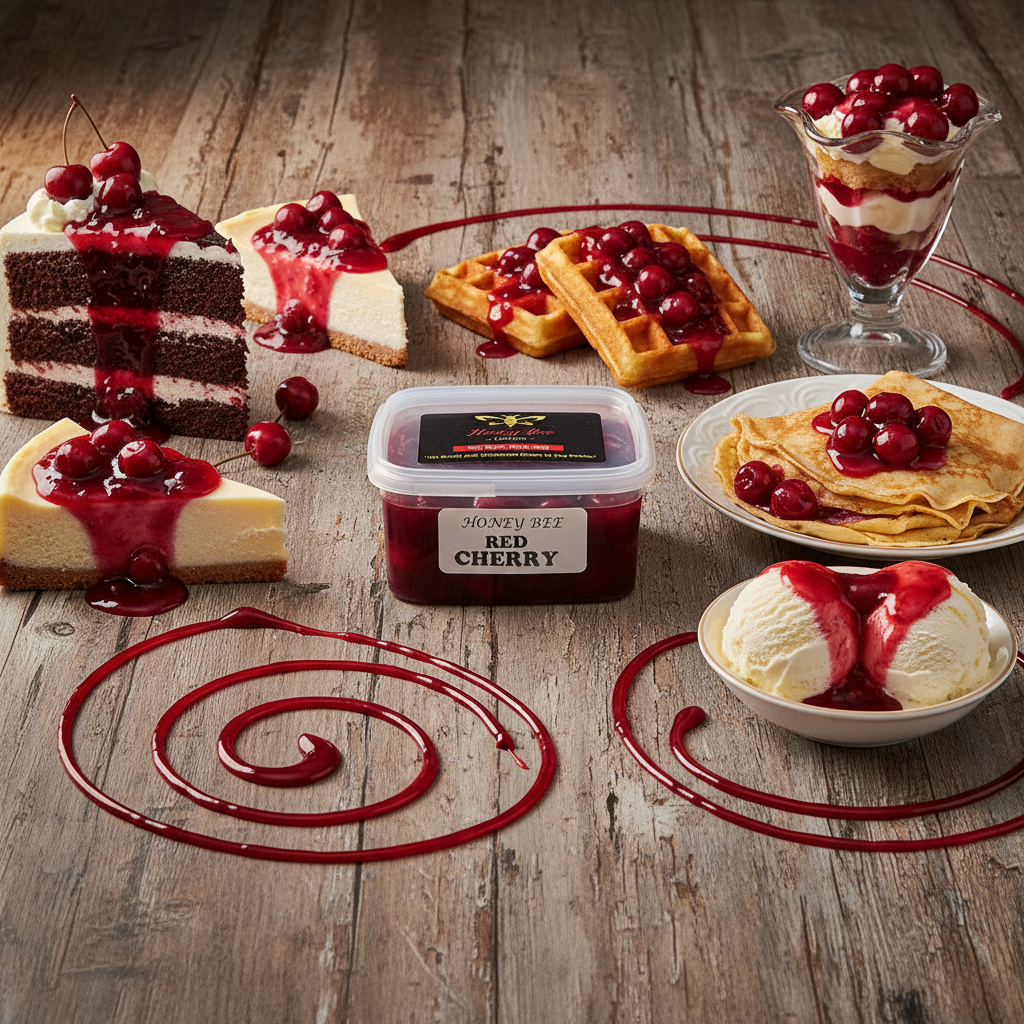 Red Cherry Fruit Topping – 300g Ready-to-Use Dessert & Cake Topping